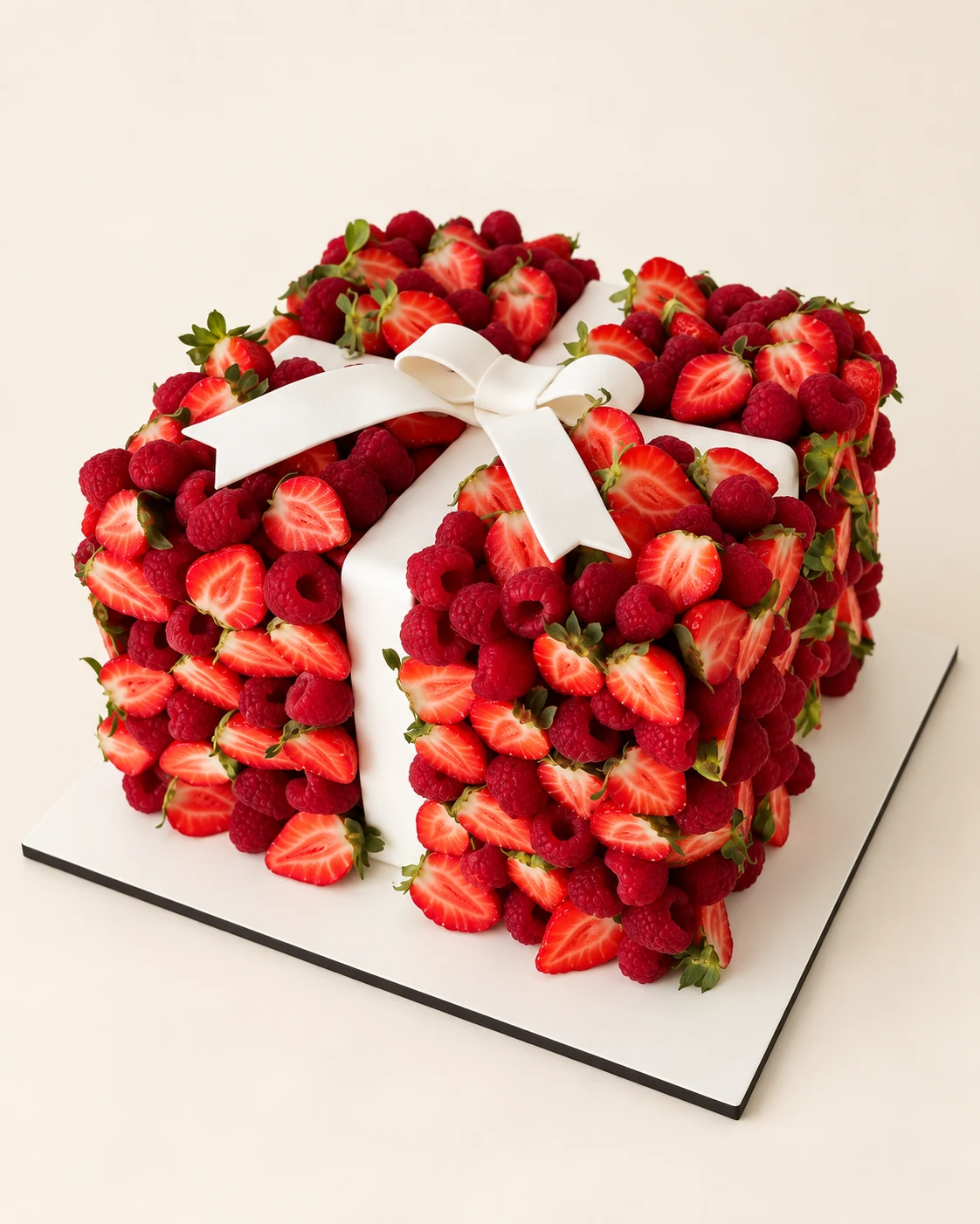 Erdbeertorte in Geschenkform